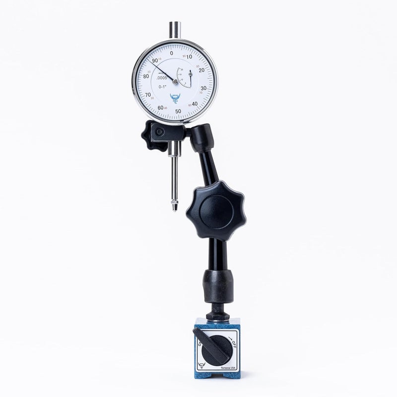 PEC TOOLS Mini Universal Arm Magnetic Base with Mechanical Locking System, 77lb/35kg Holding Force, Fits 6mm & 3/8" Stems & Dovetail, Compact Precision Indicator Stand - Image 5